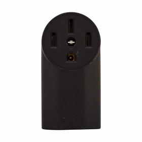 Eaton Cooper Controls 1212 Straight Blade Receptacle, 125/250 VAC, 50 A, 3 Pole, 4 Wires, Black