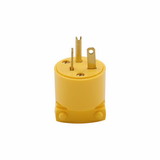 Eaton 4509-BOX Straight Blade Plug, 250 V, 20 A, 2 Pole, 3 Wires, Yellow
