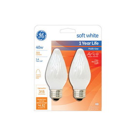 GENERAL ELECTRIC 75342 40W F15 Med Soft White 2 Pk