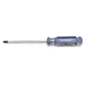 Crescent CP36 Screwdriver, #3 Phillips Point, 10-1/2 in OAL, Acetate Handle, Polished Chrome, ASME B107.600-2008