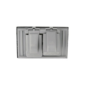 Eaton S1952-SP Receptacle Box Cover, 2.87 in Length, 4.56 in Width, Self Closing Cover, Thermo Plastic