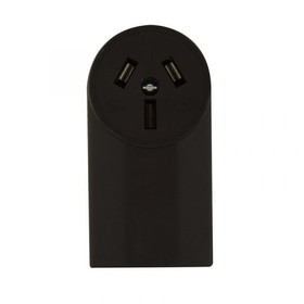 Eaton Cooper Controls 112 Straight Blade Receptacle, 125/250 VAC, 50 A, 3 Pole, 3 Wires, Black