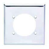 Eaton Cooper Controls 69-BOX Power Outlet Wallplate, 2 Gang, 2-15/32 in Hole, Chrome, Silver
