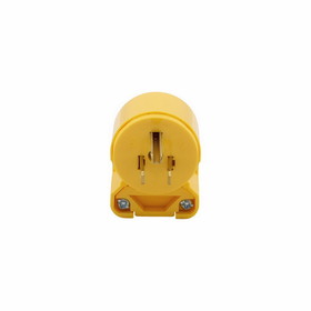 Eaton 4867AN-BOX Straight Blade Plug, 125 V, 15 A, 2 Pole, 3 Wires, Yellow