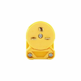 Eaton 4866AN-BOX Straight Blade Plug, 250 V, 15 A, 2 Pole, 2 Wires, Yellow