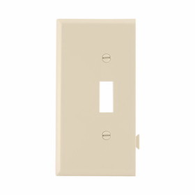 Eaton Wiring Devices STE1V Toggle Wallplate, Polycarbonate, Ivory, 3.12 in W x 0.08 in L x 4.87 in H