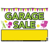 Hillman 842110 Garage Sale Sign, Text with Symbol, Plastic, 10 in Height, 14 in Width, Colorful Legend/Background, English