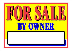 Hillman 842118 For Sale By Own Sign, For Sale Header, Text, Plastic, 10 in Height, 14 in Width, Vibrant Legend/Background, English