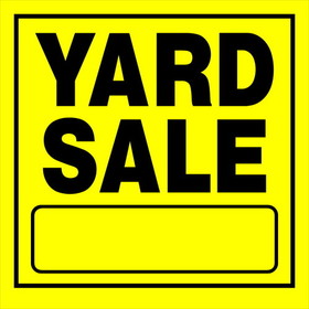 Hillman 842140 Yard Sale Sign, Text, Plastic, 11 in Height, 11 in Width, Yellow/Black Legend/Background, English
