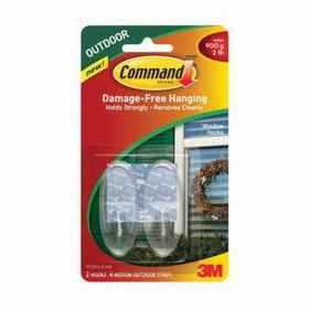 Command 051141-37289 Medium Window Hook, Plastic, Clear