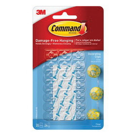 Command 17026CLR-ES Decorating Clip With Clear Strips, Plastic, Clear