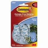 Command 051141-34704 Medium Adhesive Hook, Plastic, Clear