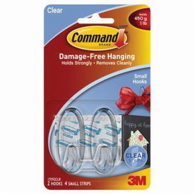 Command 051141-34834 Small Adhesive Hook, Plastic, Clear
