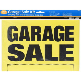 Hillman 848623 Garage Sale Kit, Text, Plastic, 8 in Height, 12 in Width, Yellow/Black Legend/Background, English