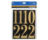 Hillman 842276 Number Set, Self Adhesive Reflective, Mylar, Gold Font/Black Background
