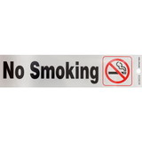 Hillman 839838 No Smoking Sign, Self Adhesive, Text with Symbol, Vinyl, 2 in Height, 8 in Width, Black/Red Legend/Background, English