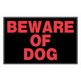 Hillman 839924 8 X 12 Black And Red Beware Of Dog