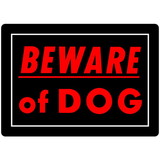 Hillman 840143 10 X 14 Black And Red Beware Of Dog