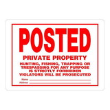 Hillman 840159 Private Property Sign, Text, Aluminum, 10 in Height, 14 in Width, Red/White Legend/Background, English