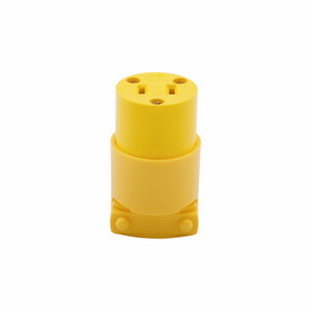 Eaton 4882-BOX Straight Blade Plug, 125 V, 15 A, 2 Pole, 2 Wires, Yellow