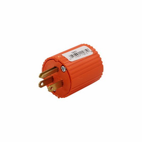 Eaton 6867-BOX Straight Blade Plug, 125 V, 15 A, 2 Pole, 3 Wires, Orange