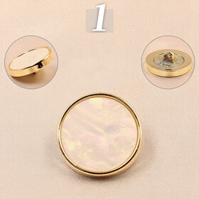 TOPTIE Round Vintage Resin Shank Buttons with Gold-Toned Rim ...