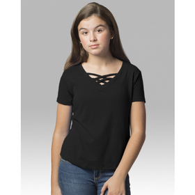 Boxercraft YT27 Girls Caged Front Tee