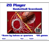 Blazer 5035 Basketball Scorebook 20 Player 30 Games
