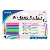 Bazic Products 1204 Bright Color Fine Tip Dry-Erase Marker (4/Pack)