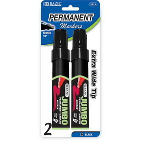 Bazic Products 1213 8 mm Jumbo Chisel Tip Permanent Marker (2/Pack)
