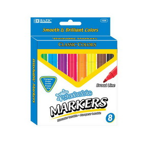Bazic Products 1228 8 Color Jumbo Triangle Washable Markers