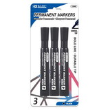 Bazic Products 1248 Black Chisel Tip Desk Style Permanent Markers (3/Pack)