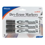 Bazic Products 1251 Black Chisel Tip Dry-Erase Markers (3/Pack)