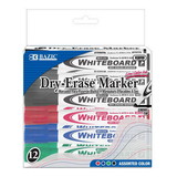 Bazic Products 1270 Assorted Color Chisel Tip Dry-Erase Markers (12/Box)