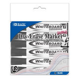 Bazic Products 1271 Black Chisel Tip Dry-Erase Markers (12/Box)