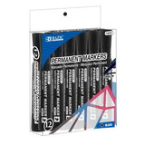 Bazic Products 1274 Black Color Chisel Tip Desk Style Permanent Markers (12/Box)
