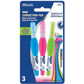 Bazic Products 1615 3 mL Metal Tip Mini Correction Pen (3/Pack)