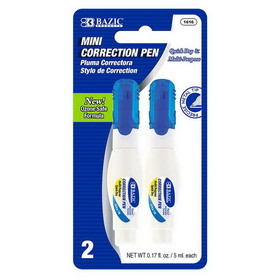 Bazic Products 1616 5 mL Metal Tip Mini Correction Pen (2/Pack)
