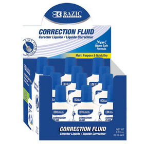 Bazic Products 1617-A 20 mL / 0.7 fl. oz. Correction Fluid w/ Foam Brush
