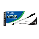 Bazic Products 17004 Nova Black Color Stick Pen (12/Box)