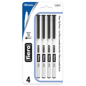 Bazic Products 17016 Fiero Black Fiber Tip Fineliner Pen (3/Pack)