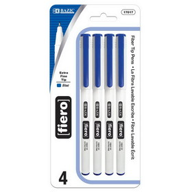 Bazic Products 17017 Fiero Blue Fiber Tip Fineliner Pen (3/Pack)