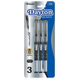 Bazic Products 1702 Dayton Black Rollerball Pen with Metal Clip (3/Pack)