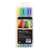 Bazic Products 17037 12 Color Washable Fiber Tip Pen