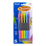Bazic Products 17041 5 Color Optima Oil-Gel Ink Retractable Pen