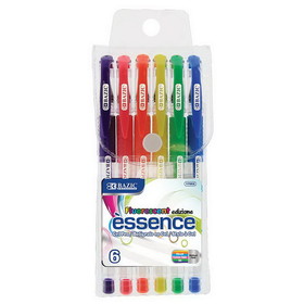 Bazic Products 17052 6 Fluorescent Color Essence Gel Pen w/ Cushion Grip