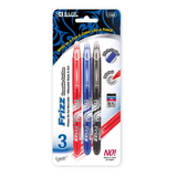 Bazic Products 17065 Frizz Assorted Color Erasable Gel Pen with Grip (3/Pack)