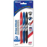 Bazic Products 17067 Frizz Assorted Color Erasable Gel Retractable Pen with Grip (3/Pack)