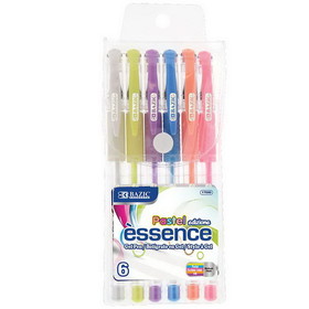 Bazic Products 17080 6 Pastel Color Essence Gel Pen w/ Cushion Grip