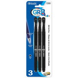 Bazic Products 17090-A GR8 Black Oil-Gel Ink Pen w/ Rubberized Barrel (3/Pack)